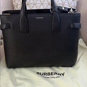 Burberry Black Textured Leather Briefcase